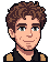 Pixel-art version of Cole, smiling